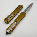 Microtech Dirac Delta D/E Full Serrated Stonewash w/ Tan Handles 227-12TA