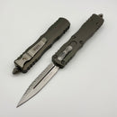 Microtech Dirac Double Edge Stonewash Full Serrated & Natural Clear Handle 225-12NC