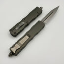 Microtech Dirac Double Edge Stonewash Full Serrated & Natural Clear Handle 225-12NC