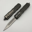 Microtech Dirac Double Edge Partial Serrated Apocalyptic Standard & Natural Clear Handle 225-11NC