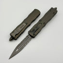 Microtech Dirac D/E Apocalyptic Part Serrated w/ Natural Clear Handles 225-11APNC