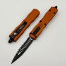 Microtech Dirac Orang Tangerine & D/E Fully Serrated 225-3OT