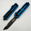 Microtech Scarab 2 Gen 3 Black Spine Fluted Tanto w/ Blue Handle 1279-1BL