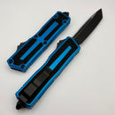 Microtech Scarab 2 Gen 3 Black Spine Fluted Tanto w/ Blue Handle 1279-1BL