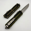Microtech Scarab 2 Gen 3 OD Green Handles w/ S/E Spine Fluted Stonewash M390MK 1278-10OD