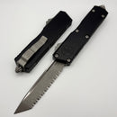 Microtech Scarab 2 Gen 3 Executive w/ Black Handle & Tanto Full Serrated Stonewash M390MK 1177-12