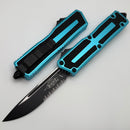 Microtech Scarab 2 Gen 3 Tactical S/E Partial Serrated w/ Turquoise Handle 1278-2TQ