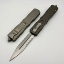 Microtech Dirac Delta Double Edge Stonewash Partial Serrated & Natural Clear 227-11NC
