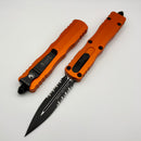Microtech Dirac Delta Double Edge Orange & Black Tactical Partial Serrated 227-2OR