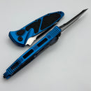 Microtech Socom Elite Auto T/E Black Full Serrated w/ Blue Handles 161A-3BL