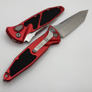 Microtech Socom Elite Auto Red Handles w/ Stonewash T/E Full Serrated 161A-12RD