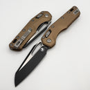Microtech Knives MSI RAM LOK Brown Fluted Aluminum & Black M390MK 210-1FLBN