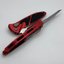 Microtech Socom Elite Auto Red Handles w/ Stonewash T/E Full Serrated 161A-12RD