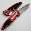 Microtech Socom Elite Auto Red Handles w/ Stonewash T/E Partial Serrated 161A-11RD
