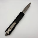 Microtech Dirac Delta D/E Full Serrated Apocalyptic w/ Black Handles 227-12AP