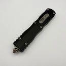 Microtech Dirac Delta D/E Full Serrated Apocalyptic w/ Black Handles 227-12AP