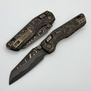 Microtech Marfione Select MSI RAM LOK Mini Livewire Carbon Fiber Handles w/ Bronze Accents & Baker Forge Damascus 210M-16MS1