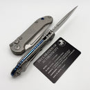 Microtech Marfione Select LUDT Gen III Slab Side Titanium Handles w/ Blue Accents & Stonewash S/E 1135-10MS3