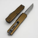 Microtech UTX-85 Gen IV w/ Tan Handle & Stonewash Part Serrated S/E M390MK 12314-11TA