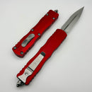 Microtech Dirac Delta Double Edge Stonewash Partial Serrated & Red 227-11RD