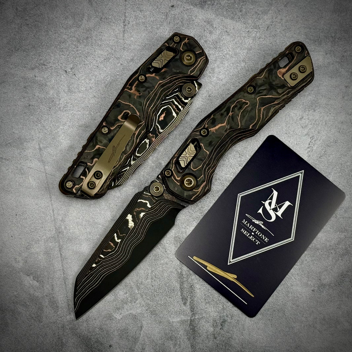 Microtech Marfione Select MSI RAM LOK Mini Livewire Carbon Fiber Handl