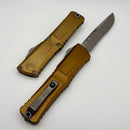 Microtech Knives Combat Troodon Gen III Apocalyptic S/E Partial Serrated w/ Tan Handle 1143-11APTA