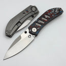 Yan Knives Chevron - Nebula Fat Carbon & Titanium Handles w/ MagnaCut