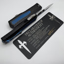 Marfione Custom Atreus w/ Mirror Polish D/E M390MK & Black Aluminum Handle w/ Carbon Fiber & Blue Titanium Accents