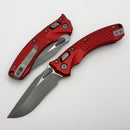 Microtech Amphibian Mini RAM LOK Red Frag Aluminum & Apocalyptic M390MK 137MRL-10APFRRD