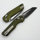 Microtech MSI RAM LOK Mini OD Green Fluted Aluminum Handles w/ Black Full Serrated M390MK 210M-3FLOD