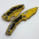 Heretic Knives Medusa Yellow Cel Shade w/ Recurve MagnaCut H012-CS-YW