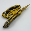 Heretic Knives Medusa Yellow Cel Shade w/ Recurve MagnaCut H012-CS-YW