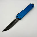 Microtech Scarab 2 Gen 3 Executive Tactical w/ Blue Handle & Full Serrated D/E-S Black M390MK 1181-3BL