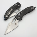 Microtech Marfione Select Manual Stitch RAM LOK Smooth Carbon Fiber Handles & Stonewash M390MK w/ Blue Accents 169RL-10MS8