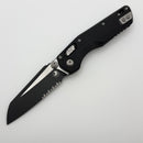 Microtech MSI RAM LOK Mini Black Fluted Aluminum Handles w/ Black Part Serrated M390MK 210M-2FL