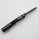 Microtech MSI RAM LOK Mini Black Fluted Aluminum Handles w/ Black Part Serrated M390MK 210M-2FL