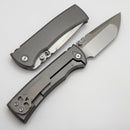 Chaves Knives Redencion 229 Integral w/ Stonewash Titanium Integral Handle & Belt Satin M390 Tanto