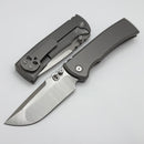 Chaves Knives Redencion 229 Integral w/ Stonewash Titanium Integral Handle & Belt Satin M390 Drop Point