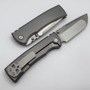 Chaves Knives Redencion 229 Integral w/ Stonewash Titanium Integral Handle & Belt Satin M390 Drop Point