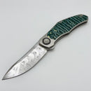 Holt Bladeworks Renegade w/ Titanium Qull Satin Mammoth Molar Inlaid Handles & Damasteel 183