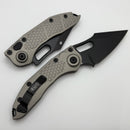 Microtech Borka Stitch Single Edge Apocalyptic Black w/ Natural Clear Handles 169-1APNC