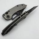 Microtech Borka Stitch Single Edge Apocalyptic Black w/ Natural Clear Handles 169-1APNC