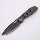 Poikilo Blade Gecko S2 Dark Stonewash Titanium Handles w/ Purple Accents & Two Tone M398