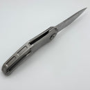 Holt Bladeworks Renegade w/ Titanium Qull Satin Mammoth Molar Inlaid Handles & Damasteel 183