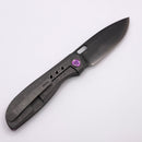 Poikilo Blade Gecko S2 Dark Stonewash Titanium Handles w/ Purple Accents & Two Tone M398