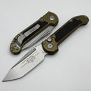 Microtech Knives LUDT Gen III Stonewash Tanto w/ OD Green Handle 1136-10OD