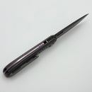 Poikilo Blade Gecko S2 Dark Stonewash Titanium Handles w/ Purple Accents & Two Tone M398