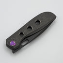Poikilo Blade Gecko S2 Dark Stonewash Titanium Handles w/ Purple Accents & Two Tone M398