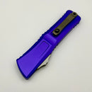 Microtech Knives Combat Troodon Gen III Stonewash Single Edge w/ Purple Handle 1143-10PU