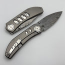 Yan Knives Chevron - Titanium Handles w/ Monochrome ZircuTi Accents & Grabak Damasteel